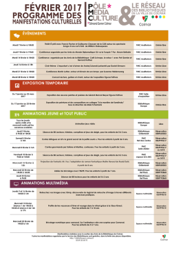 fevrier 2017 - Biblioth&egrave;que de Colmar