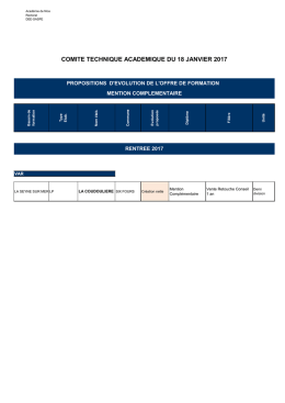 COMITE TECHNIQUE ACADEMIQUE DU 18