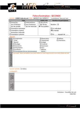 Fiche d`animation : SECONDE