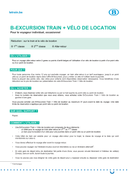 Infos générales sur nos B-Excursions `Train + Vélo`