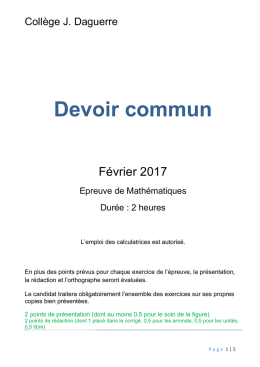 Devoir commun - collège Jacques Daguerre