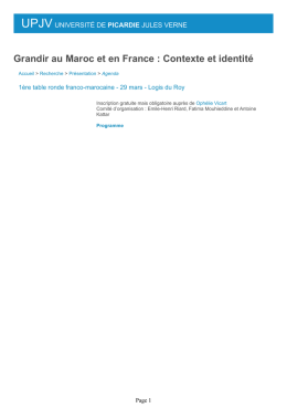 Grandir au Maroc et en France : Contexte et identit&eacute;