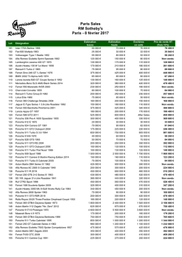 résultats complets de la vente Paris 2017 par