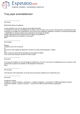 Trop payé surendettement