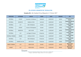 Planning sportif du week-end