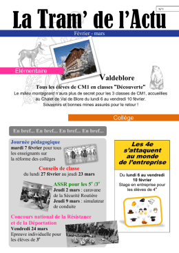 Quoi de neuf &agrave; la Tram&hellip;&hellip;