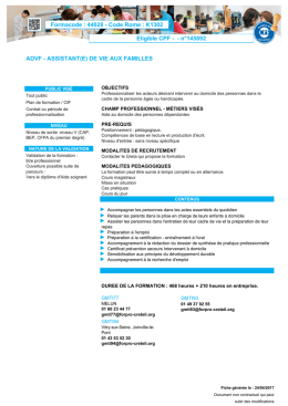 Formacode : 44028 - Code Rome