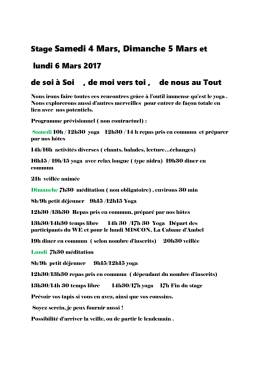 Stage yoga mars 2017