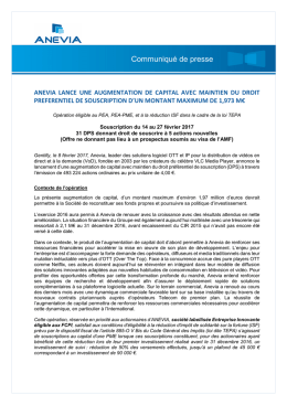 Communiqu&eacute; de presse