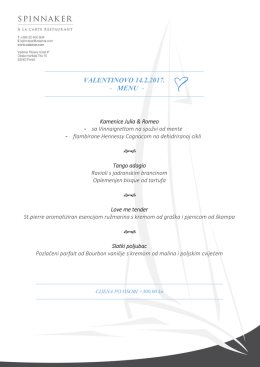 valentinovo 14.2.2017. - menu