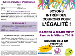 COURONS POUR L`&Eacute;GALIT&Eacute; ! - Libres Terres des Femmes