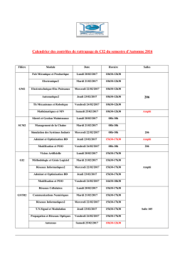 Calendrier des contrôles de rattrapage de CI2 du semestre d