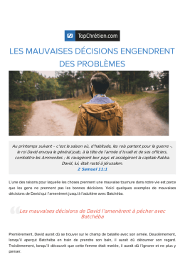 Les mauvaises décisions engendrent des problèmes