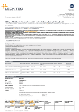 9.00% pa Multi Barrier Reverse Convertible sur Credit