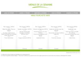 Menu de la semaine