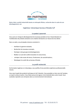 Ingénieur mécanique bureau d`études h/f - Marcq-en