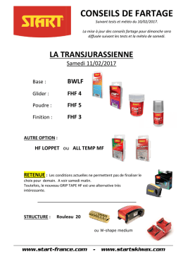 CONSEILS FARTAGE START_Transjurassienne - Ski