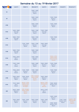 Semaine du 13 au 19 février 2017