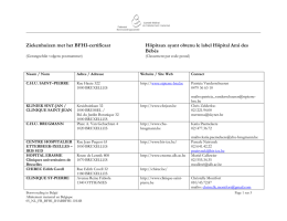 Ziekenhuizen met het BFHI-certificaat Hôpitaux