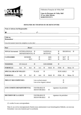 formulaire de d&eacute;claration de tournoi
