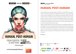 humain, post-humain - Forum Européen de Bioéthique