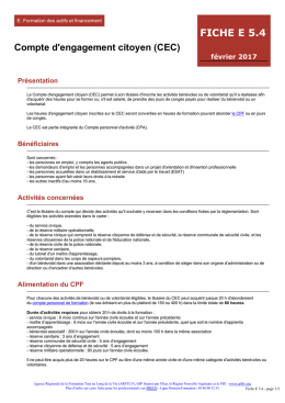 Compte d`engagement citoyen (CEC)