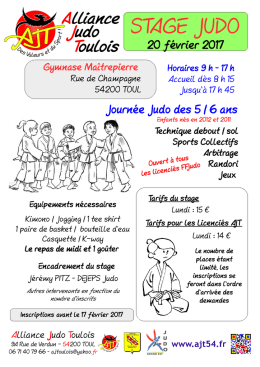 stage judo - Alliance Judo Toulois