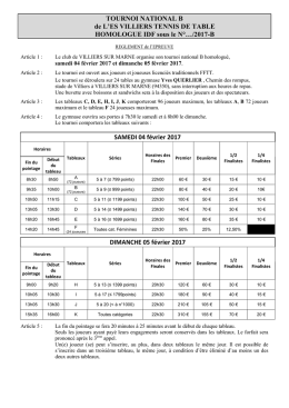 TOURNOI NATIONAL B de L`ES VILLIERS TENNIS DE