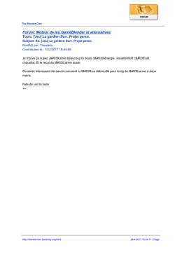 Forum: Moteur de jeu GameBlender et alternatives