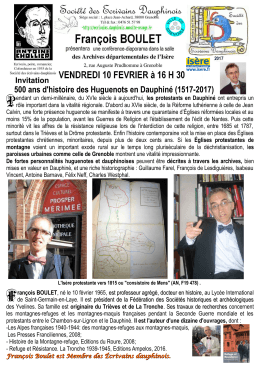 500 ans d`histoire des Huguenots en Dauphin&eacute; (1517