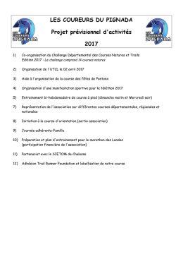 Activités 2017 - Les coureurs du pignada
