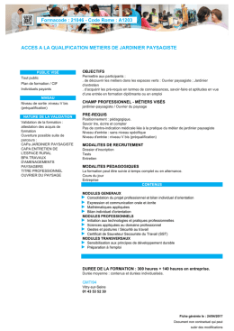 Formacode : 21046 - Code Rome : A1203 ACCES A