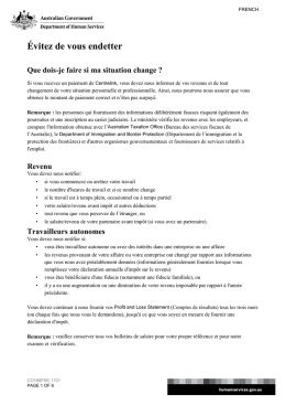 Avoid a debt - French - Department of Human Services