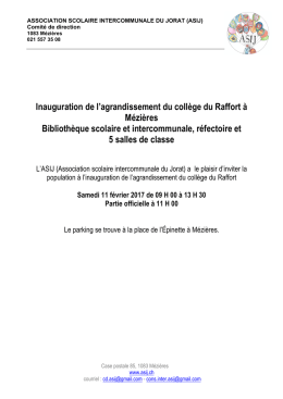 Inauguration de l`agrandissement du coll&egrave;ge du Raffort