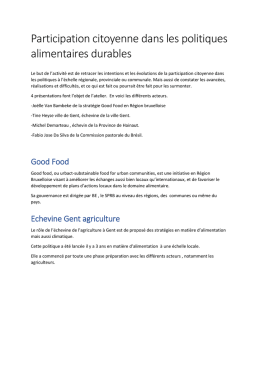 Atelier participation citoyenne dans les politiques alimentaires