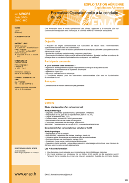 Formation Opérationnelle à la conduite du vol www.enac.fr