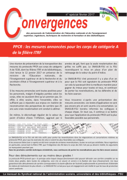 PPCR Cat&eacute;gorie A ITRF - SNASUB