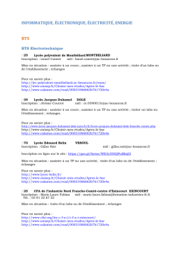 informatique, &eacute;lectronique, &eacute;lectricit&eacute;, energie bts