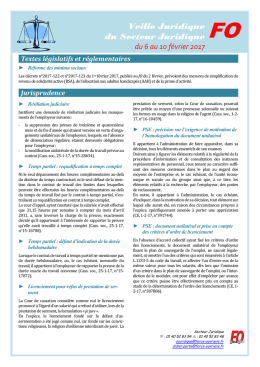 Veille Juridique du 6 au 10 février 2017