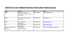 Instituts Pédicure podologue - DRJSCS Ile-de
