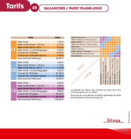 Tarifs 85 - Département de la Haute