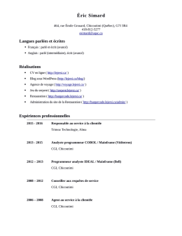 Télécharger le CV