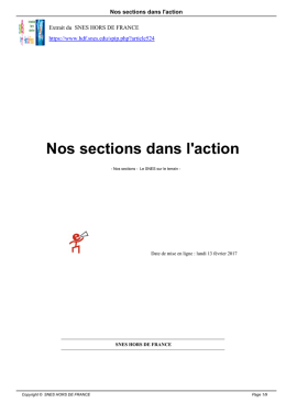 Nos sections dans l`action