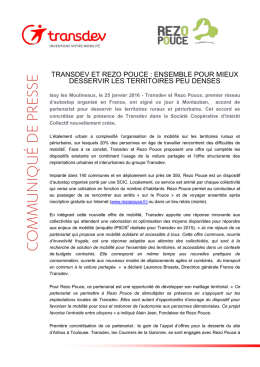 transdev et rezo pouce : ensemble pour mieux desservir