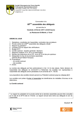 Convocation - Soci&eacute;t&eacute; fribourgeoise des tireurs sportifs