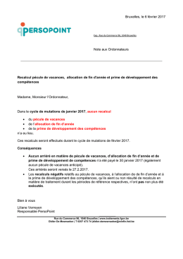 Recalcul p compéten Madame, M Dans le cy • du • de • de n`a eu