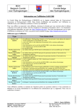 BCH Belgisch Comité voor Hydrogeologen CBH