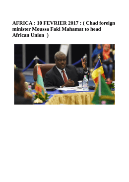 AFRICA : 10 FEVRIER 2017 : ( Chad foreign