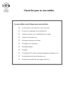 Check-list pour ne rien oublier