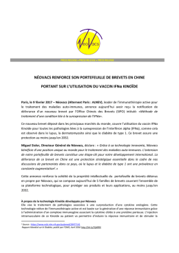 N&Eacute;OVACS RENFORCE SON PORTEFEUILLE DE